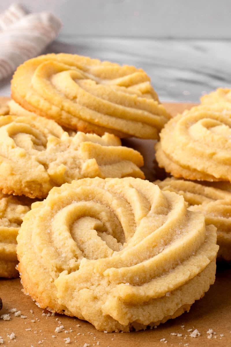 30-Minute Danish Gluten Free Butter Cookies on a tray